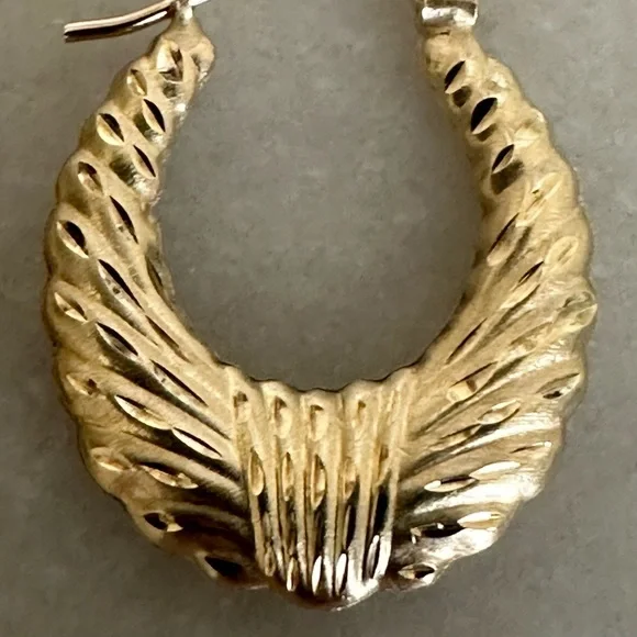 10k Solid Gold Hoop Earrings - Picture 4 of 15